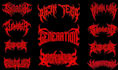 design death metal logo with texture and chrome effect