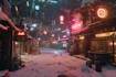 make a science fiction city, cyberpunk concept art