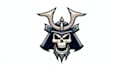 do samurai skull head mascot logo design with company