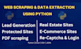 do python web scraping, data scraping, data mining ,web automation