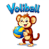 design high quality monkey playing voliball mascot logo with fastest delivery