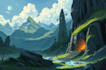 create concept art, fantasy landscapes, background scenes