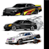 racing car into vector illustration