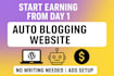 create an auto blogging wordpress website that earns on autopilot