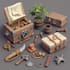 create 2d game assets, props, objects, level maps, icons