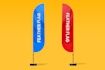 design premium feather, teardrop and bow flags
