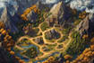 create event, tourist, and fantasy map illustration