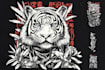 create animal linocut tshirt design for brands