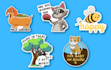 illustrate cute and simple sticker for you