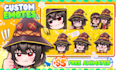 draw animated chibi twitch emotes, sub badges, panel, overlay
