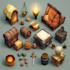 2d game character design props asset accessories object