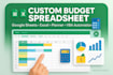 design budget spreadsheet, google sheets, spreadsheet budget planner, excel vba
