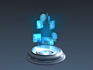 create unique 3d logo for hologram fan