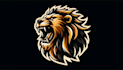 do wild lion roaring logo mascot design
