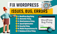 fix wordpress issues, elementor errors, woocommerce  bug fix
