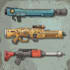 make a 3d weapon illustration for gaming