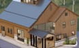 design custom barn dominium architectural plan and rendering