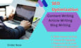 be SEO blog post writer, article writer, and content writer