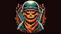 do modern pumpkin head soldier logo with express delivery