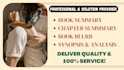 professionally write a book, chapter summary, synopsis and analysis, book blurb