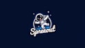 do awesome flying astronaut mascot logo design