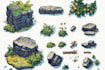 draw environment background art, fantasy style