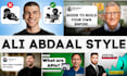design minimalistic youtube thumbnails in ali abdaal style