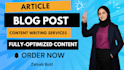 write SEO articles blog posts and website content