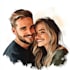 make a cute couple portrait illustration