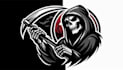 do awesome reaper silhouette version grim  mascot logo design