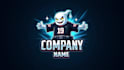 do spooky ghost mascot logo design with company