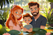 design a professional disney family portrait