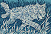 create linocut or fantasy animal portraits
