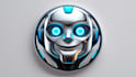 design creative robot head mascot logo