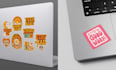 design minimal custom stickers