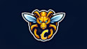 do bee letter c hornet mascot logo design