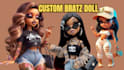 draw custom bratz doll cartoon character barbie doll for you