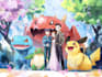 draw pokemon team with you as trainer in outstanding quality