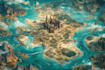 make artistic fantasy map, sci fi map for you