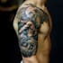 create sleeve tattoo design in geometric style