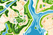 design rv park, campground map, parking plan, vector map