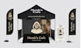 design premium canopy tents, roll up banner, tablecloth and event branding