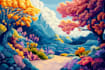 create a fantasy landscape, background, environment scene