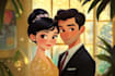 draw cartoon disney couple portrait