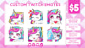 make custom twitch emotes, chibi emotes, animated emotes, vtuber for stream