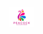 design a unique peacock logo with feathers and royal style