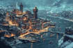 illustrate environments, landscapes, board game, concept art