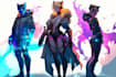 design cyberpunk and fantasy character splash art