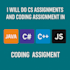 do assignments and coding assignment in java, csharp, cpp, and js