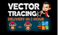 vector trace, recreate, convert to vector or vectorize logo